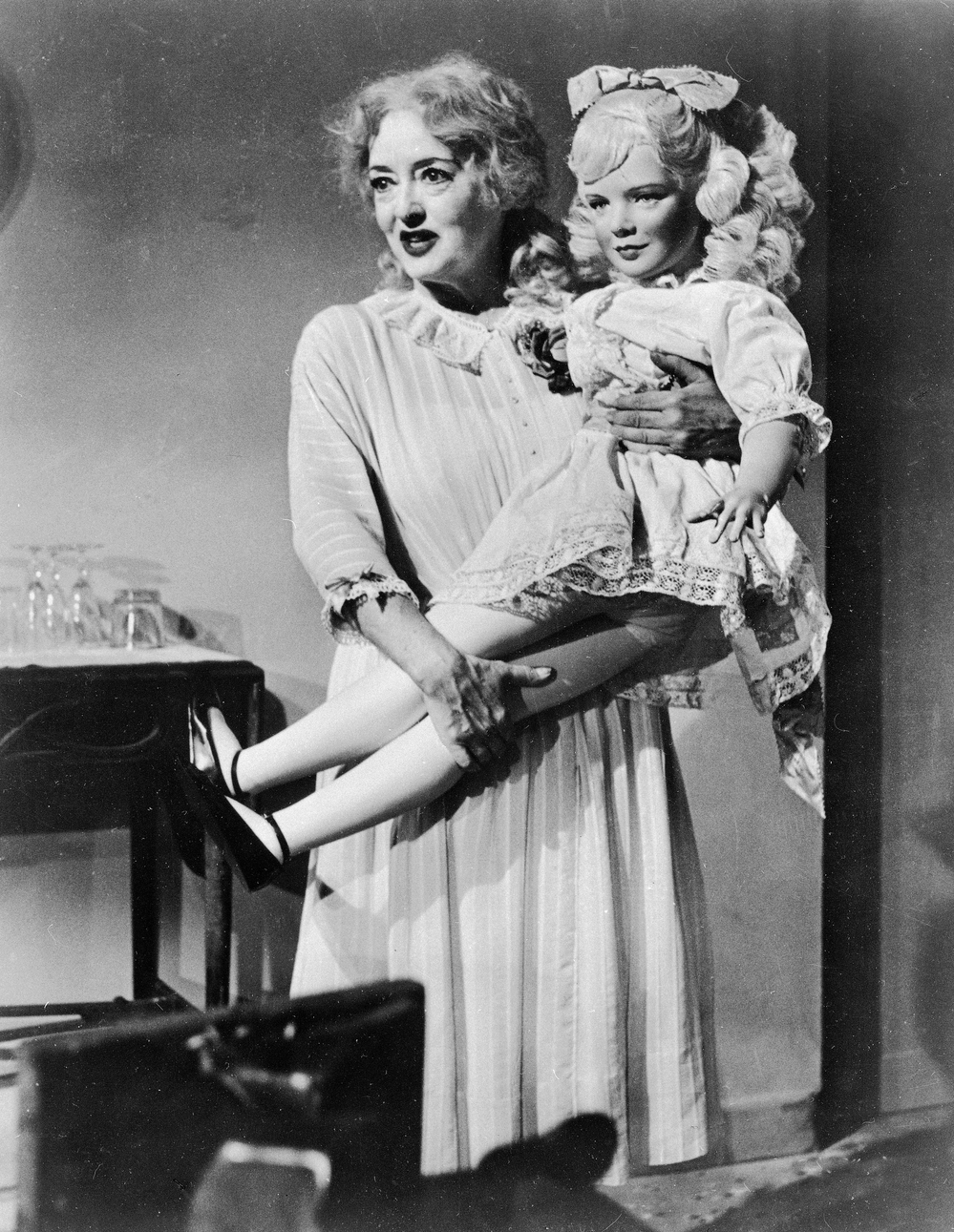 Bette Davis in the role of Jane Hudson in What Ever Happened To Baby Jane? The classic horror film, which has just turned 50, is being released on Blu-ray
