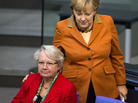 German Chancellor Angela Merkel (right) has given guarded support to Education Minister Annette Schavan, who is facing calls to resign over allegations of plagiarism. German Chancellor Angela Merkel (right) has given guarded support to Education Minister Annette Schavan, who is facing calls to resign over allegations of plagiarism.