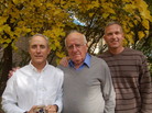 Col. Eric Schwartz (left), Dr. Najeeb Hanoudi (center) and Maj. Ron Cooper outside Hanoudi's home in Southfield, Mich. Col. Eric Schwartz (left), Dr. Najeeb Hanoudi (center) and Maj. Ron Cooper outside Hanoudi's home in Southfield, Mich.