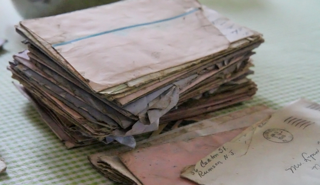 Kathleen Chaney and her son Patrick found the storm-soaked stack of letters as they were walking along the New Jersey shore.