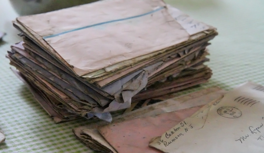 Kathleen Chaney and her son Patrick found the storm-soaked stack of letters as they were walking along the New Jersey shore.