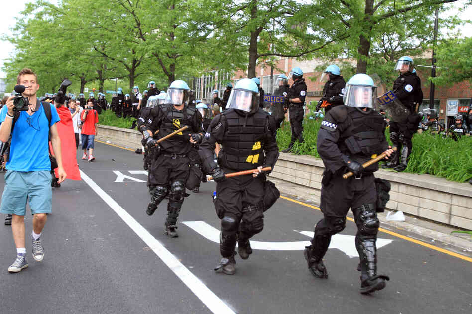 Chicago police move in during protests against the NATO summit in May.
