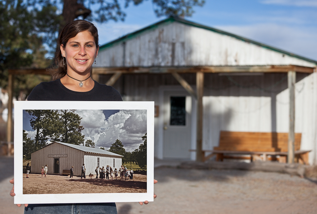 Megan Bartasevich, community council member, at the Pie Town Community Center, formerly the Farm Bureau