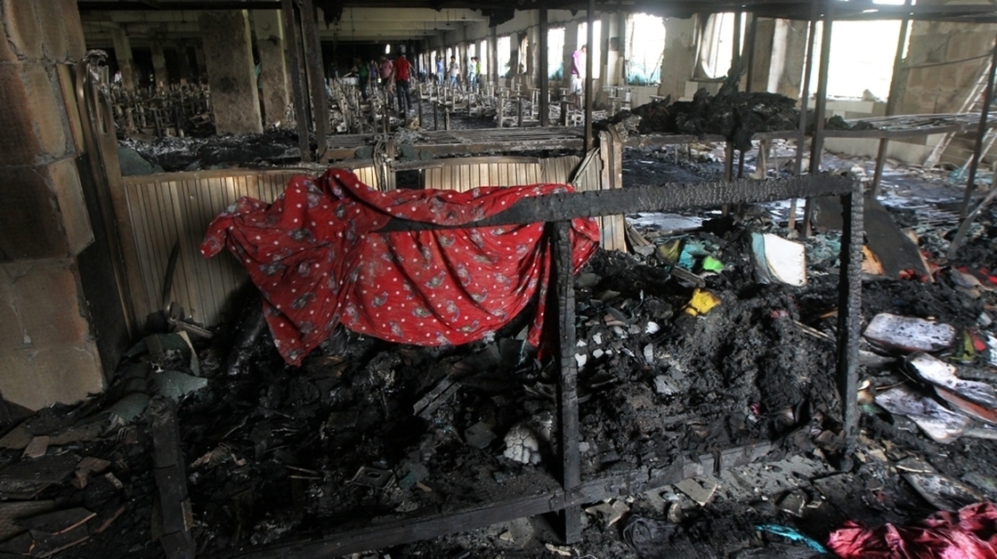 Inside the factory in Dhaka, Bangladesh, after the blaze.