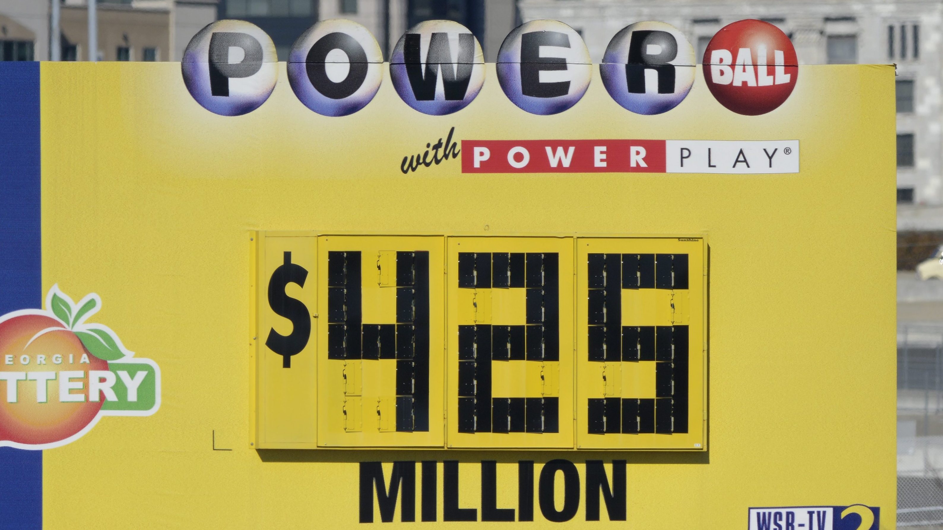 It's a record: A sign in Atlanta about the $425 million jackpot in the Powerball lottery. It's a record: A sign in Atlanta about the $425 million jackpot in the Powerball lottery.
