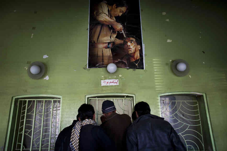 The ticket office at the entrance to Kabul's Ariana Cinema.