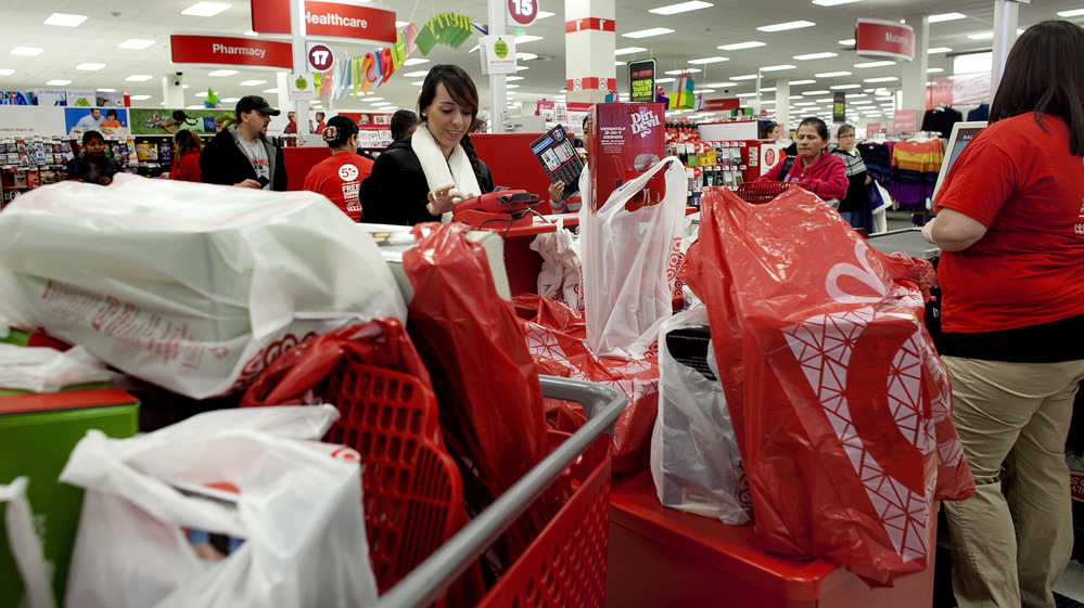 The scene at the registers in a Braintree, Mass., Target store on Black Friday.