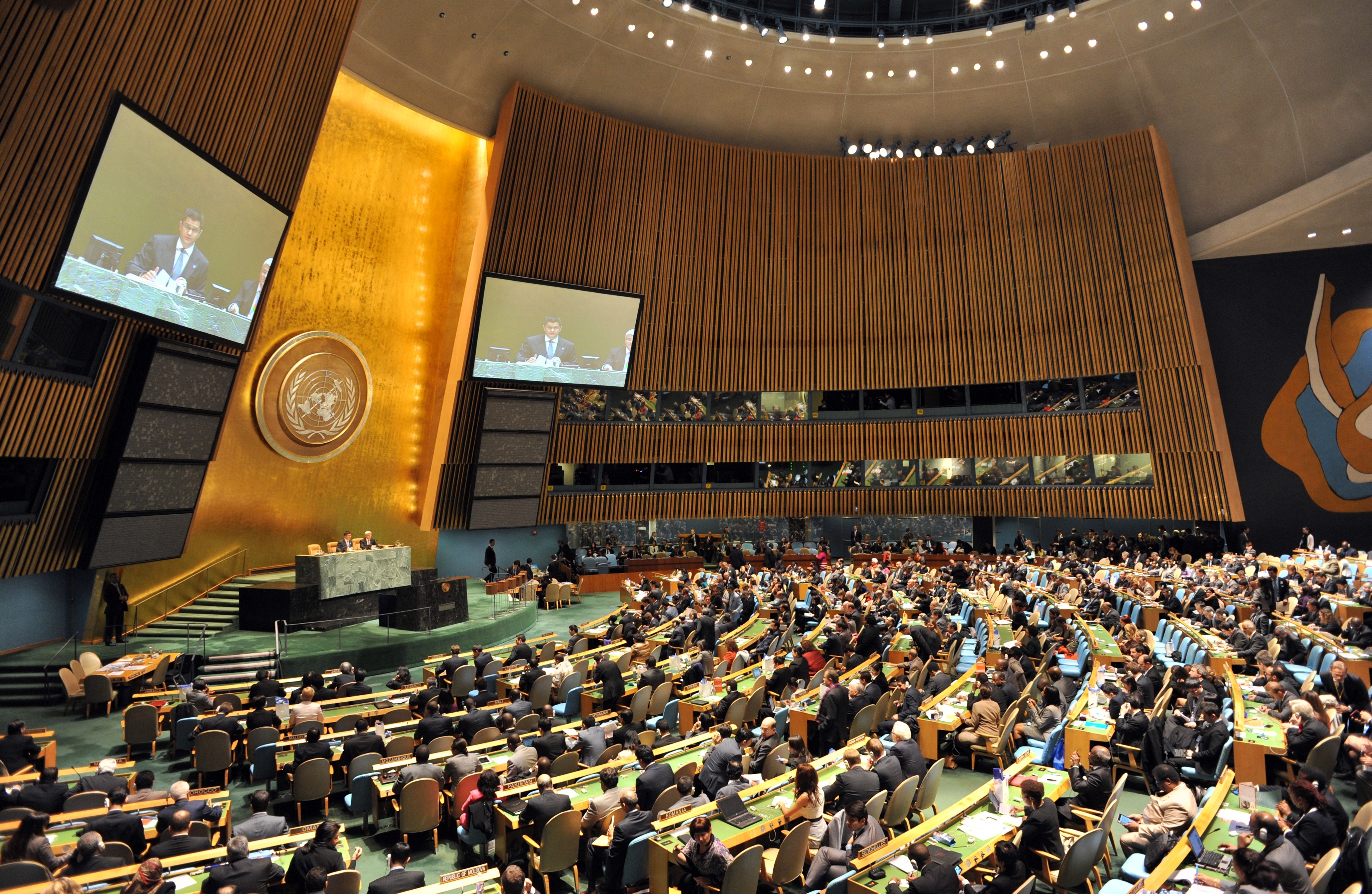 The United Nations General Assembly during a vote earlier this year. The United Nations General Assembly during a vote earlier this year.