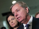 Sen. Lindsey Graham, R-S.C., and Sen. Kelly Ayotte, R-N.H., speaking to reporters after their meeting with U.N. Ambassador Susan Rice. Sen. Lindsey Graham, R-S.C., and Sen. Kelly Ayotte, R-N.H., speaking to reporters after their meeting with U.N. Ambassador Susan Rice.