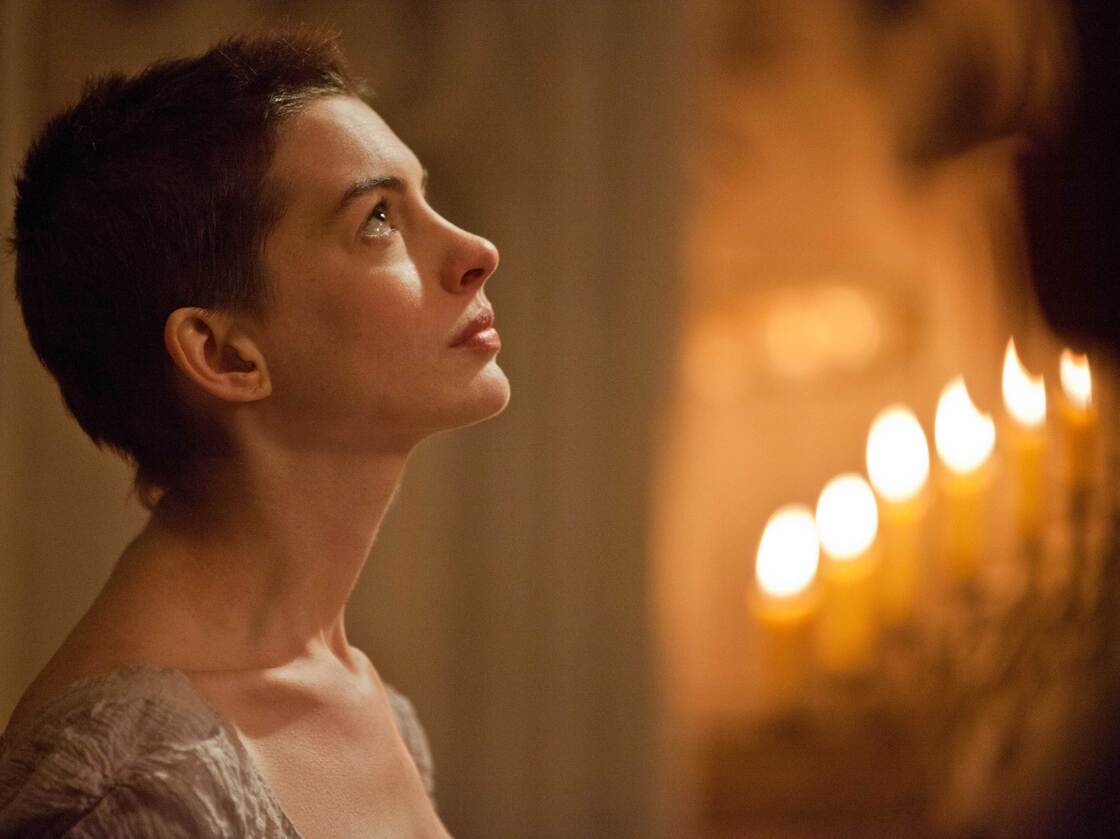 Anne Hathaway in Les Miserables.