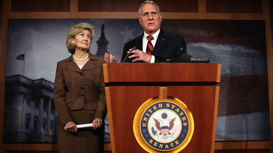 Kay Bailey Hutchison of Texas and Jon Kyl of Arizona on Tuesday introduced a bill that would allow illegal immigrants to stay in the country, but would not offer them a path to citizenship. Kay Bailey Hutchison of Texas and Jon Kyl of Arizona on Tuesday introduced a bill that would allow illegal immigrants to stay in the country, but would not offer them a path to citizenship.
