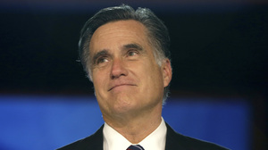 Mitt Romney delivers his concession speech Nov. 7. Though he generally kept quiet about his religion, Romney's candidacy brought Mormonism into the spotlight.