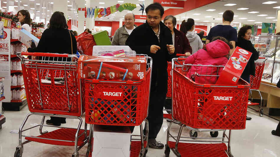 Shoppers at a Target store in Westbury, N.Y., last week. Consumer spending drives the economy. And the holiday shopping season is crucial for retailers.