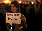 This protester in Cairo's Tahrir Square last night had a message for Egypt's president. This protester in Cairo's Tahrir Square last night had a message for Egypt's president.