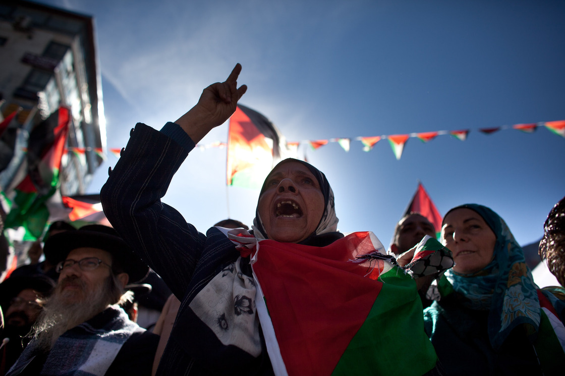 Palestinians in Ramallah celebrated in advance of the U.N. vote.