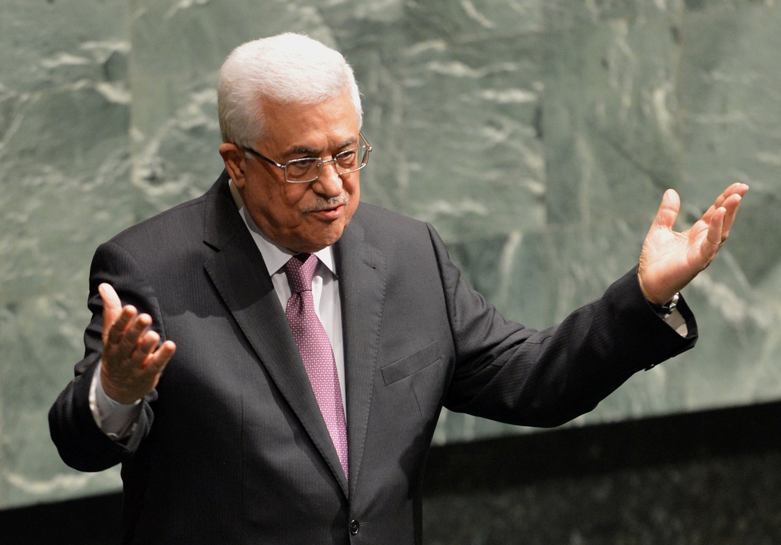 Palestinian Authority President Mahmoud Abbas after he spoke to the United Nations General Assembly.