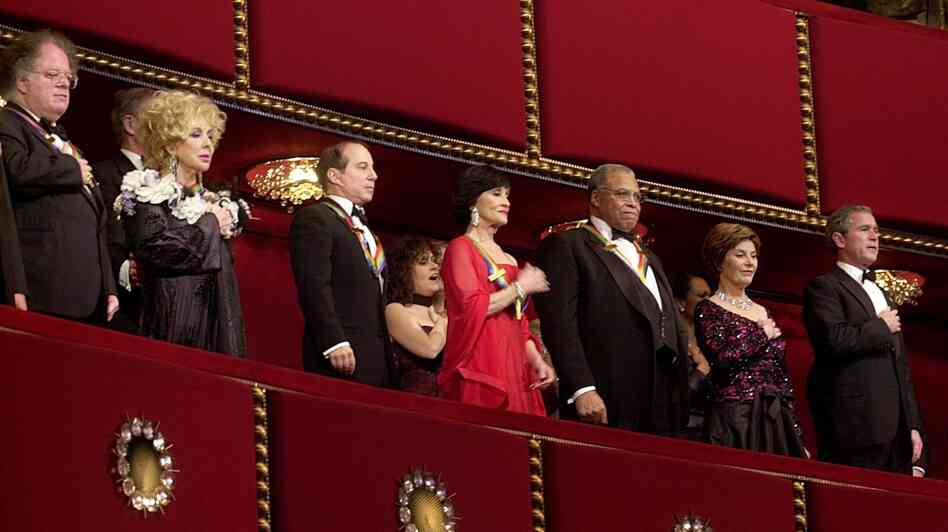 Honorees (from left) James Levine, Elizabeth Taylor, Paul Simon, Chita Rivera and James Earl Jones stand beside first lady Laura Bush and President George W. Bush during the 25th Kennedy Center Honors in 2002. Rivera was the last Hispanic recipient of the award. Honorees (from left) James Levine, Elizabeth Taylor, Paul Simon, Chita Rivera and James Earl Jones stand beside first lady Laura Bush and President George W. Bush during the 25th Kennedy Center Honors in 2002. Rivera was the last Hispanic recipient of the award.
