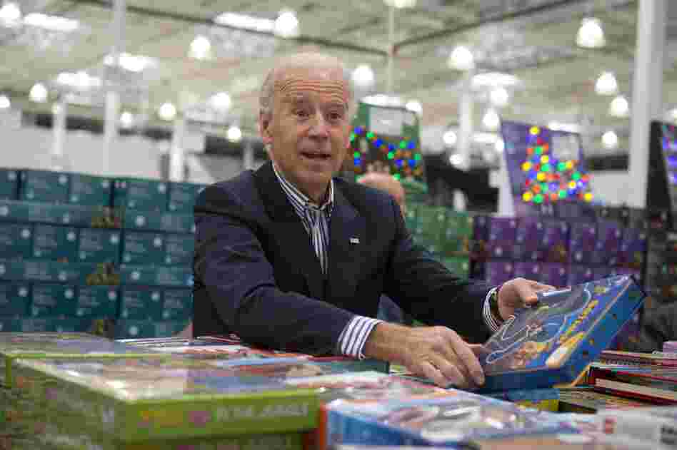 Among the things Biden focused on during his shopping trip: books for a charity in his home state of Delaware.