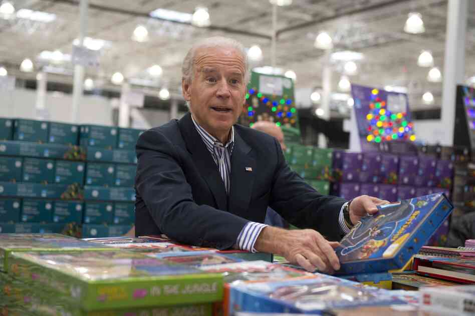 Among the things Biden focused on during his shopping trip: books for a charity in his home state of Delaware.