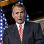 House Speaker John Boehner of Ohio speaks to reporters on Capitol Hill Thursday after private talks with Treasury Secretary Timothy Geithner. House Speaker John Boehner of Ohio speaks to reporters on Capitol Hill Thursday after private talks with Treasury Secretary Timothy Geithner.