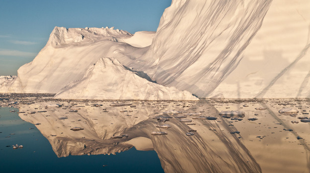 An iceberg that likely calved from Jakobshavn Isbrae, the fastest glacier in western Greenland.