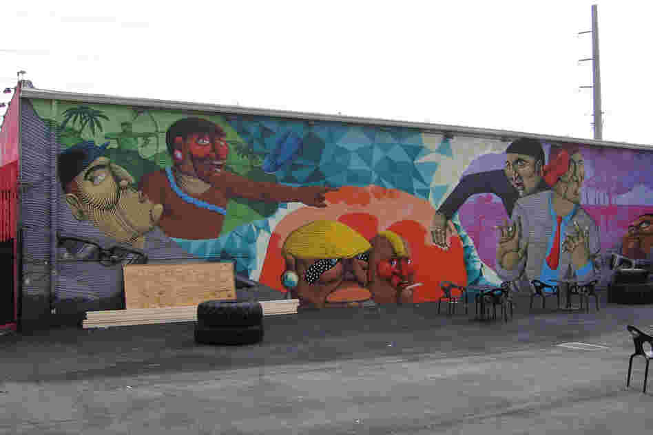 Brazilian street artist Nunca's work focuses on the conflict between indigenous cultures and modern ways.