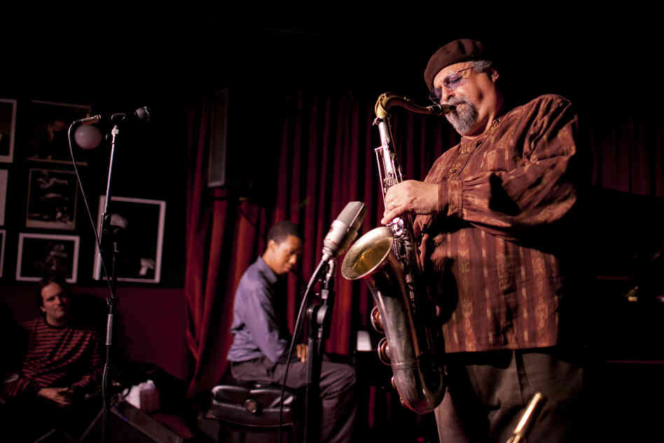 Joe Lovano, backed by Lawrence Fields.