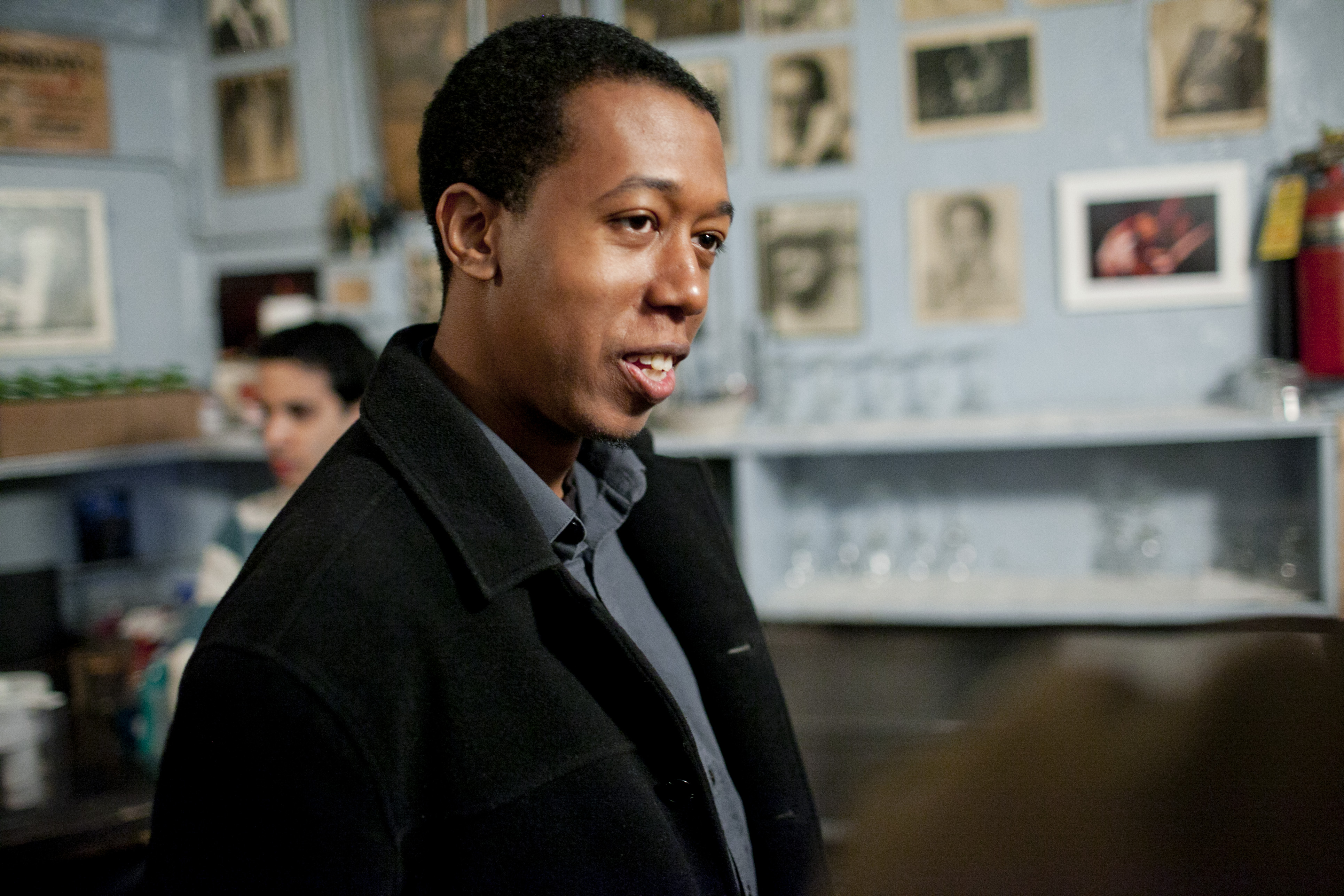 Pianist Lawrence Fields, backstage.