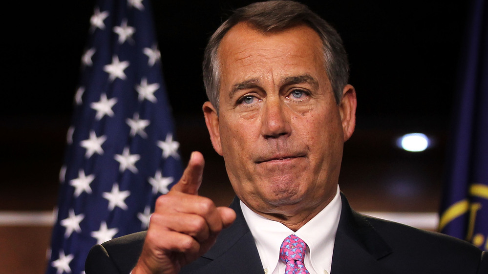 House Speaker John Boehner takes questions during a news conference Friday on Capitol Hill. House Speaker John Boehner takes questions during a news conference Friday on Capitol Hill.