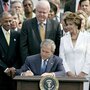 In 2006, then-President George W. Bush signs the reauthorization of the Voting Rights Act, on the South Lawn of the White House. In 2006, then-President George W. Bush signs the reauthorization of the Voting Rights Act, on the South Lawn of the White House.