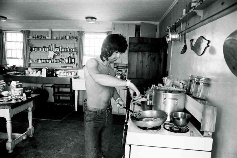 "Once ... I thought, God, that smells really good, like eggs or something. I went into the kitchen — this was still midday — and there was Keith, standing over a frying pan at the stove, without a shirt on, cooking up some eggs. I had to do a triple take: he never got up much before six or 7 p.m. Thank God I had my camera because this was a one-in-a-million shot."
