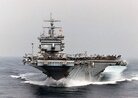 USS Enterprise sails in the Persian Gulf while in support of Operation Southern Watch and the extended "no-fly" zone over Iraq on Sept. 22, 1996. USS Enterprise sails in the Persian Gulf while in support of Operation Southern Watch and the extended "no-fly" zone over Iraq on Sept. 22, 1996.