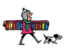 Illustration: A woman walks down the street with an armful of books. Illustration: A woman walks down the street with an armful of books.