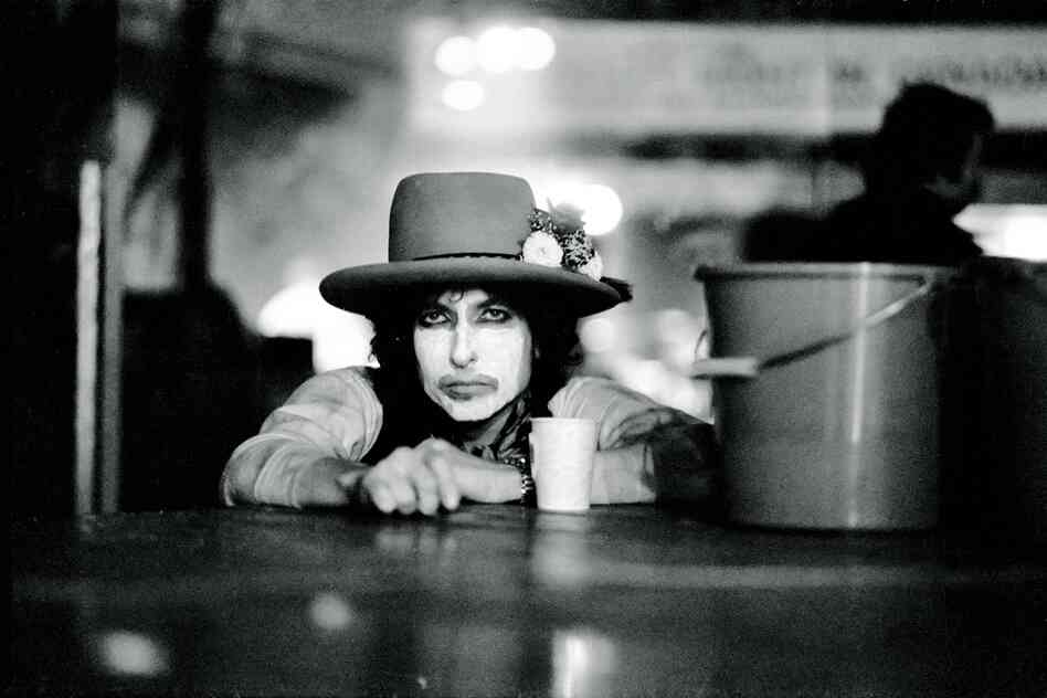 Rolling Thunder Revue tour, Montreal, 1975. ' "What's with the whiteface?" I asked Bob as he was being made up before a show. Nobody could figure that out. He said, "Well, I'm playing these halls and it's really dark. I want the people way in the back to be able to see my eyes." Okay. Whatever."