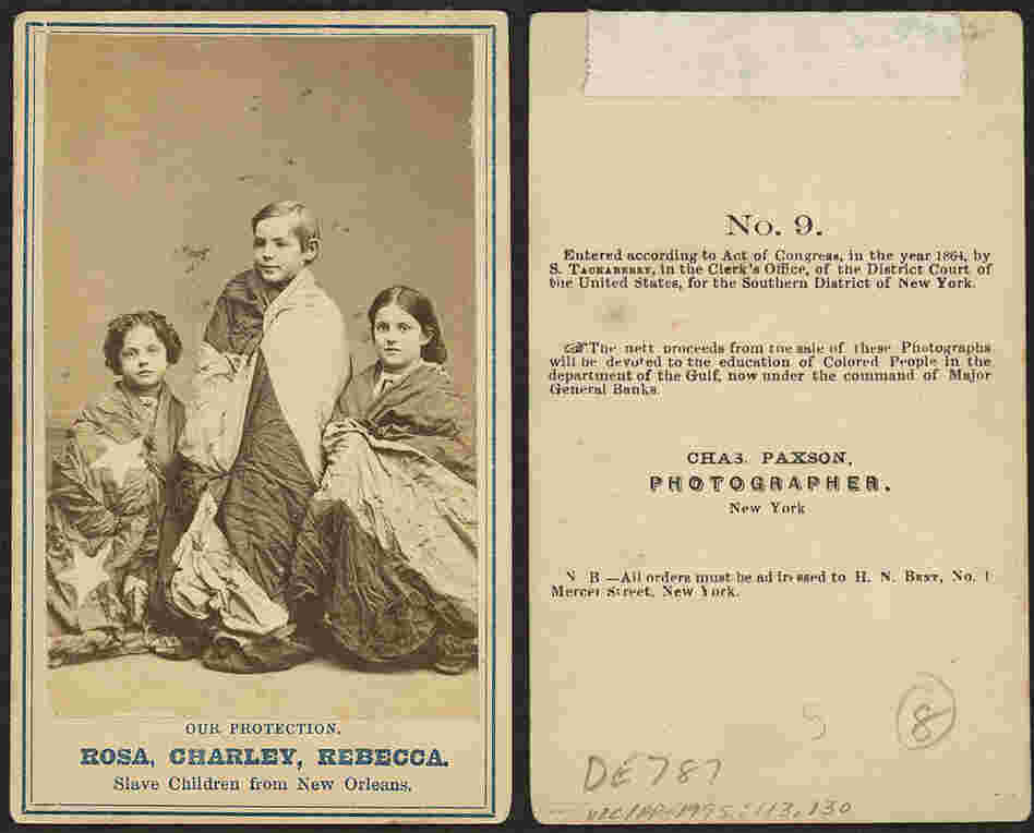 Rosa, Charley and Rebecca are three of eight freed slaves who sat for portraits in 1863-1864 that were sold to raise money to fund schools for emancipated slaves in Louisiana. The three were chosen because it was believed their near-white complexions would draw more sympathy — and support — from a country torn apart by slavery and civil war. Rosa, Charley and Rebecca are three of eight freed slaves who sat for portraits in 1863-1864 that were sold to raise money to fund schools for emancipated slaves in Louisiana. The three were chosen because it was believed their near-white complexions would draw more sympathy — and support — from a country torn apart by slavery and civil war.