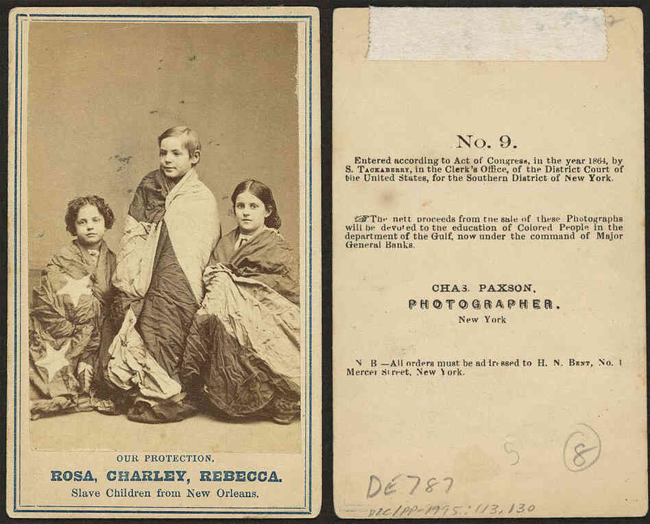 Rosa, Charley and Rebecca are three of eight freed slaves who sat for portraits in 1863-1864 that were sold to raise money to fund schools for emancipated slaves in Louisiana. The three were chosen because it was believed their near-white complexions would draw more sympathy â and support â from a country torn apart by slavery and civil war. Rosa, Charley and Rebecca are three of eight freed slaves who sat for portraits in 1863-1864 that were sold to raise money to fund schools for emancipated slaves in Louisiana. The three were chosen because it was believed their near-white complexions would draw more sympathy â and support â from a country torn apart by slavery and civil war.