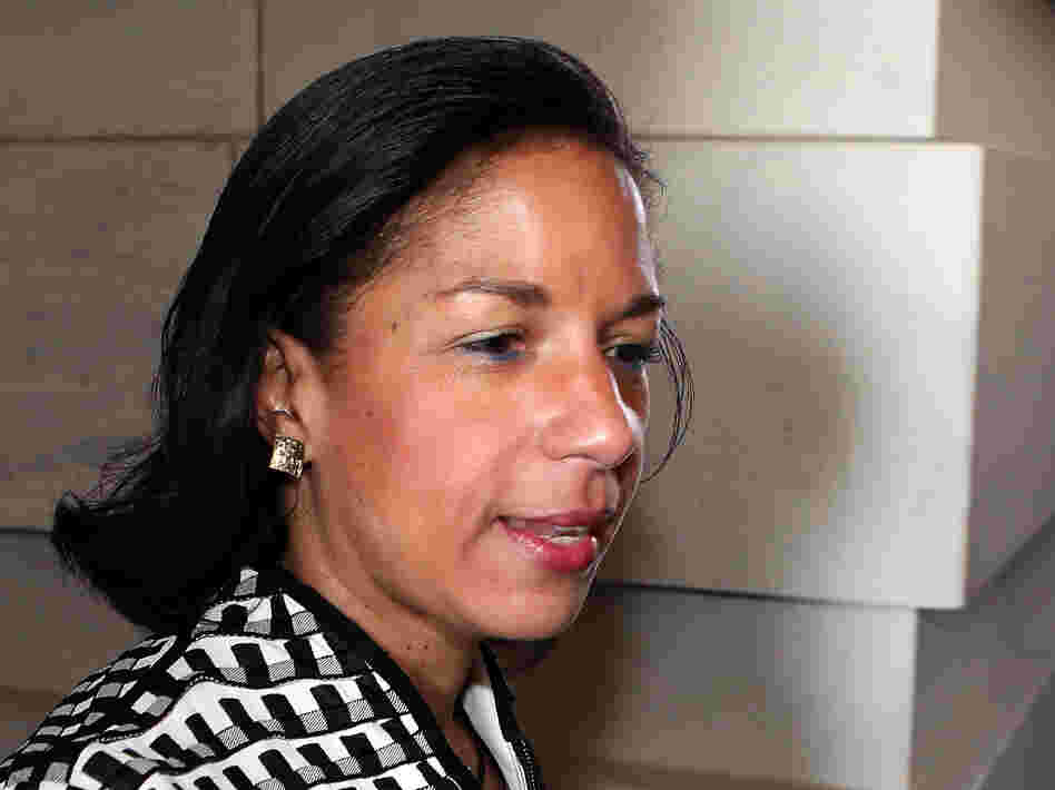 Susan Rice, ambassador to the United Nations, leaves the Capitol after meeting with members of the Senate on Nov. 28, 2012.