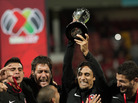 Players of Tijuana celebrate their victory over Toluca after their Mexican Apertura tournament final football match on Sunday. Players of Tijuana celebrate their victory over Toluca after their Mexican Apertura tournament final football match on Sunday.