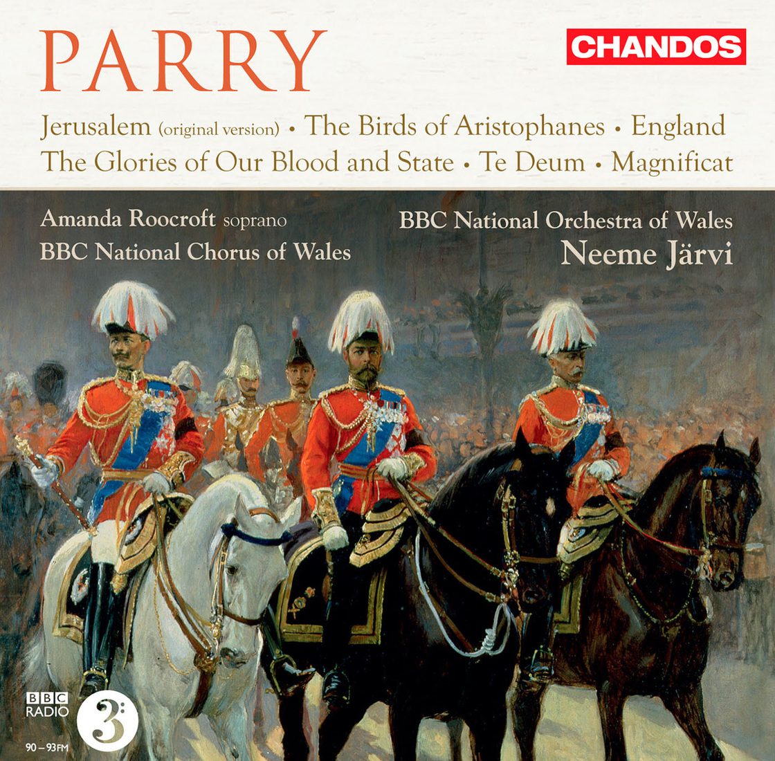 A 1910 portrait of King George V in procession. A new album of choral works by Hubert Parry features music he wrote for the king's coronation one year later.