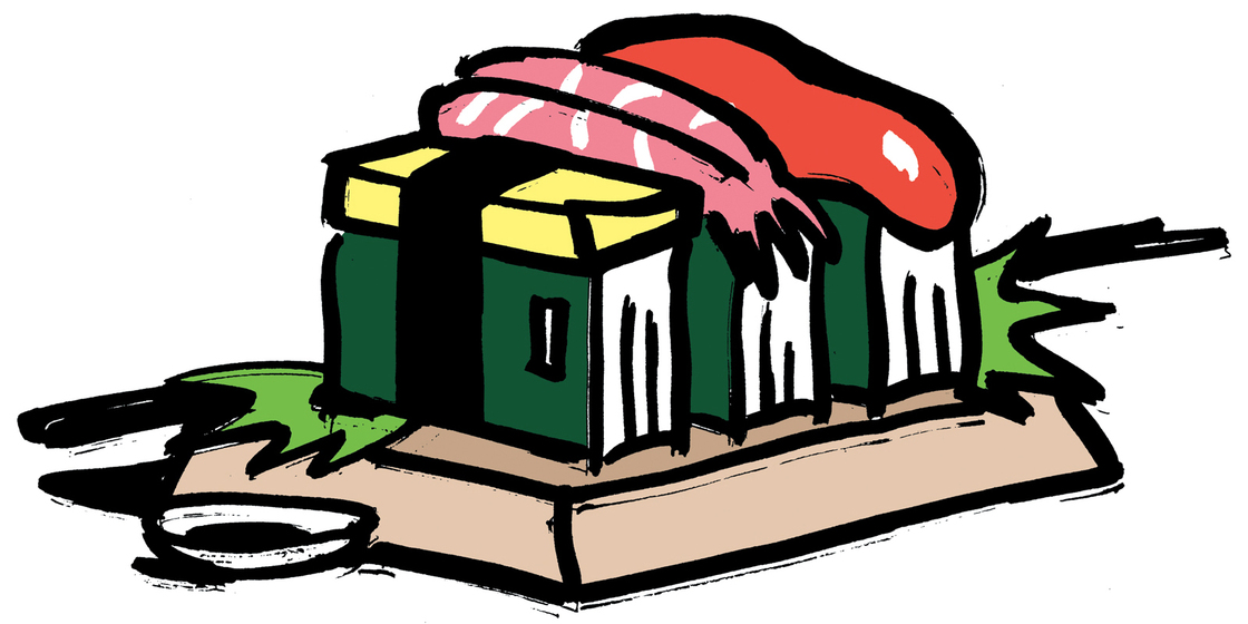 Illustration: Sushi made of books
