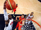 LeBron James, during last summer's Olympics in a game against Spain. LeBron James, during last summer's Olympics in a game against Spain.