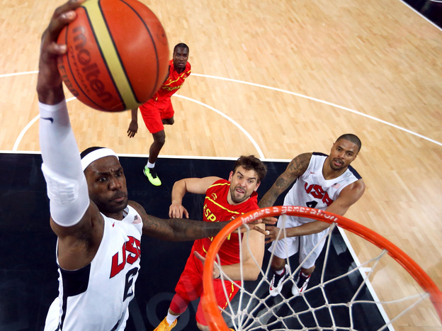 LeBron James, during last summer's Olympics in a game against Spain.