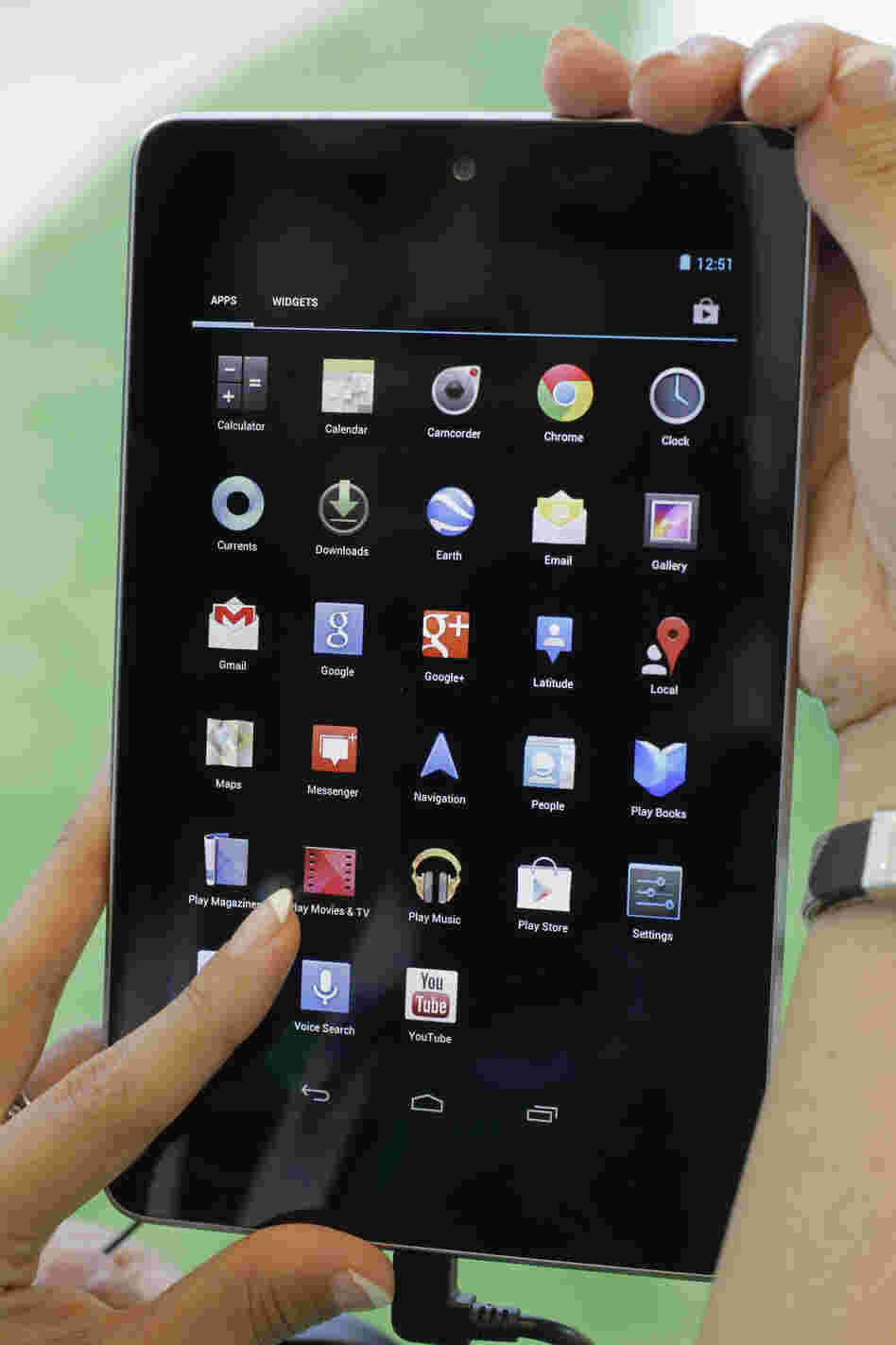 The new Google Nexus 7 tablet is shown at the Google I/O conference in San Francisco, in June.