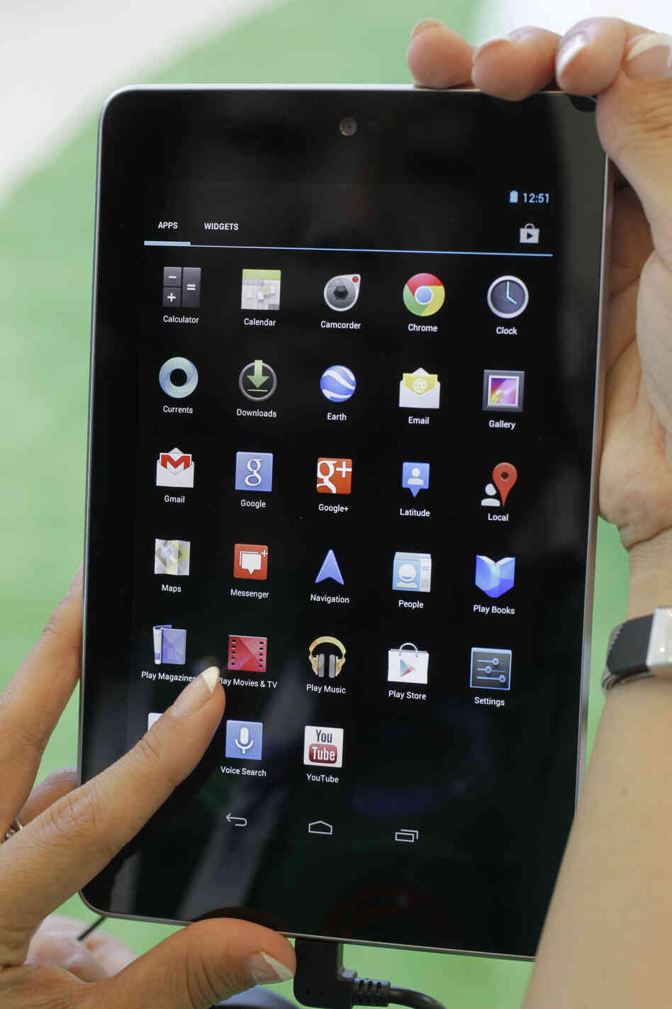 The new Google Nexus 7 tablet is shown at the Google I/O conference in San Francisco, in June.