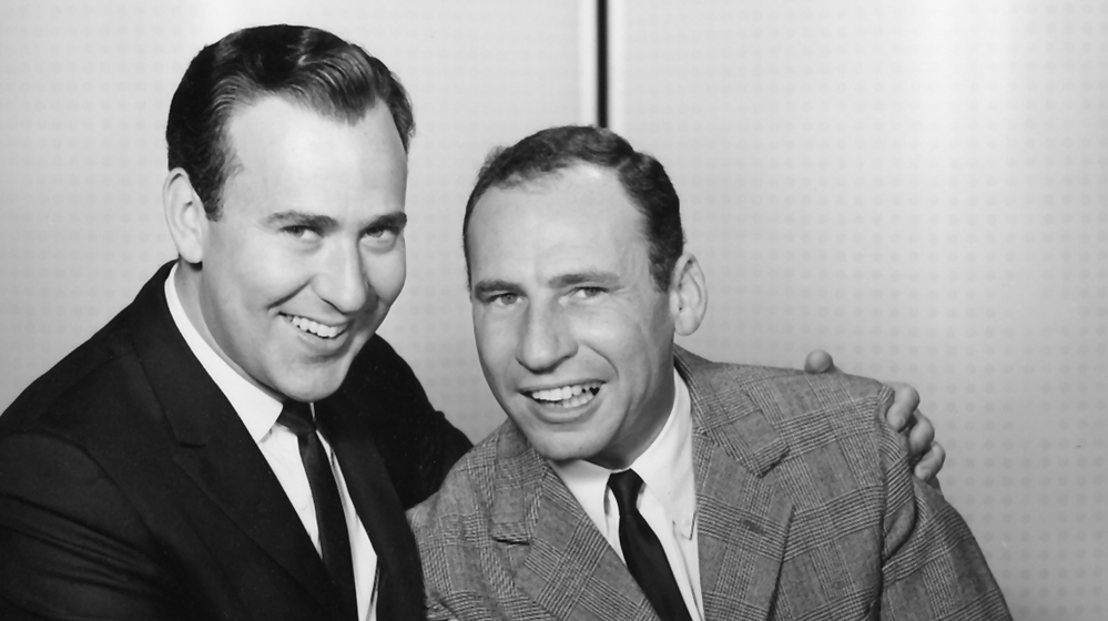 The new five-DVD, one-CD box set The Incredible Mel Brooks is crammed full with comedy gold — and includes Brooks and Carl Reiner (above) doing their iconic skit "The 2,000-Year-Old Man."