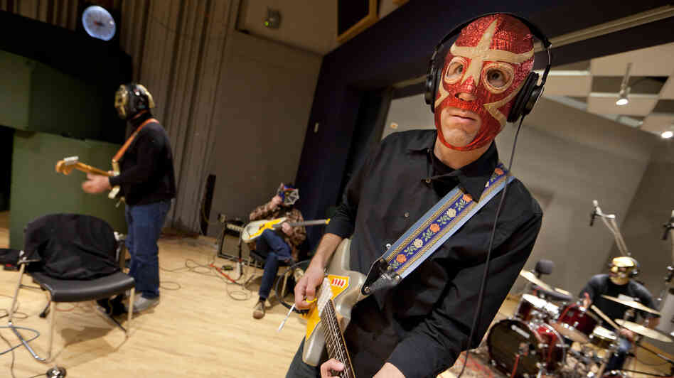 Los Straitjackets' members rehearse in NPR's Studio 4A.