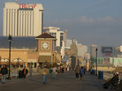 Atlantic City's boardwalk, with its shops, restaurants, casinos and hotels, was mostly protected during Hurricane Sandy by a dune restoration project. But TV images of one small section that was damaged gave the impression that the whole thing was destroyed. Atlantic City's boardwalk, with its shops, restaurants, casinos and hotels, was mostly protected during Hurricane Sandy by a dune restoration project. But TV images of one small section that was damaged gave the impression that the whole thing was destroyed.
