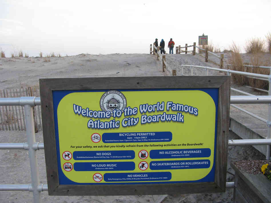 Rumors of the demise of Atlantic City's boardwalk were greatly exaggerated — only a small part was damaged. Now city and tourism officials are trying to draw people back.