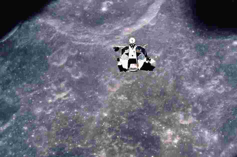 Apollo 17's lunar module rendezvous with the command module.