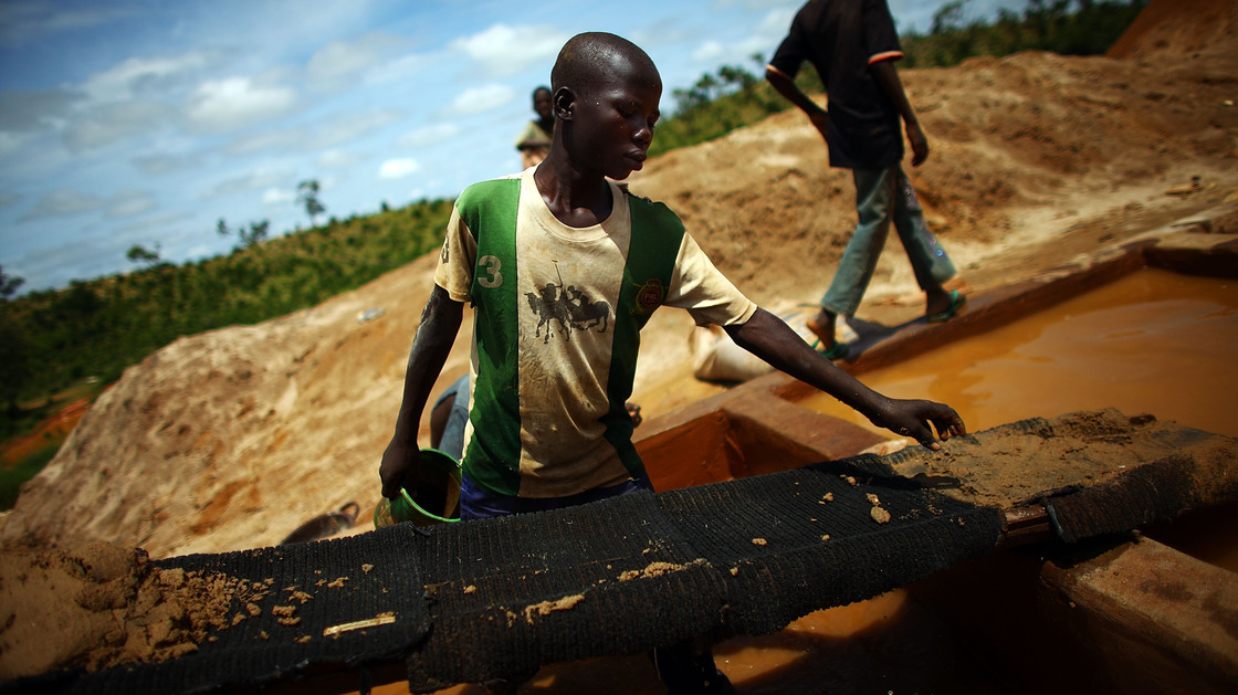 A boy works at an illegal gold mine in northern Nigeria. Lead from these mines has sickened thousands of children in the region.